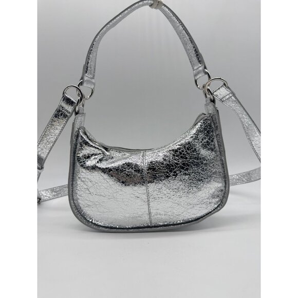 Macy's On 34th Dyanne textured small shoulder crossbody bag - Metallic silvermet - Picture 3 of 12